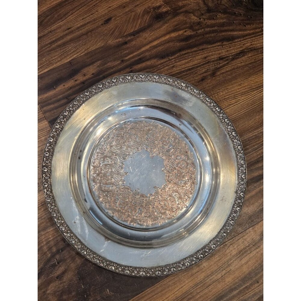 Vintage Gorham Silver on Copper 19R Plate - Mid-Century Silverplate Serving Tray - Picture 2 of 7